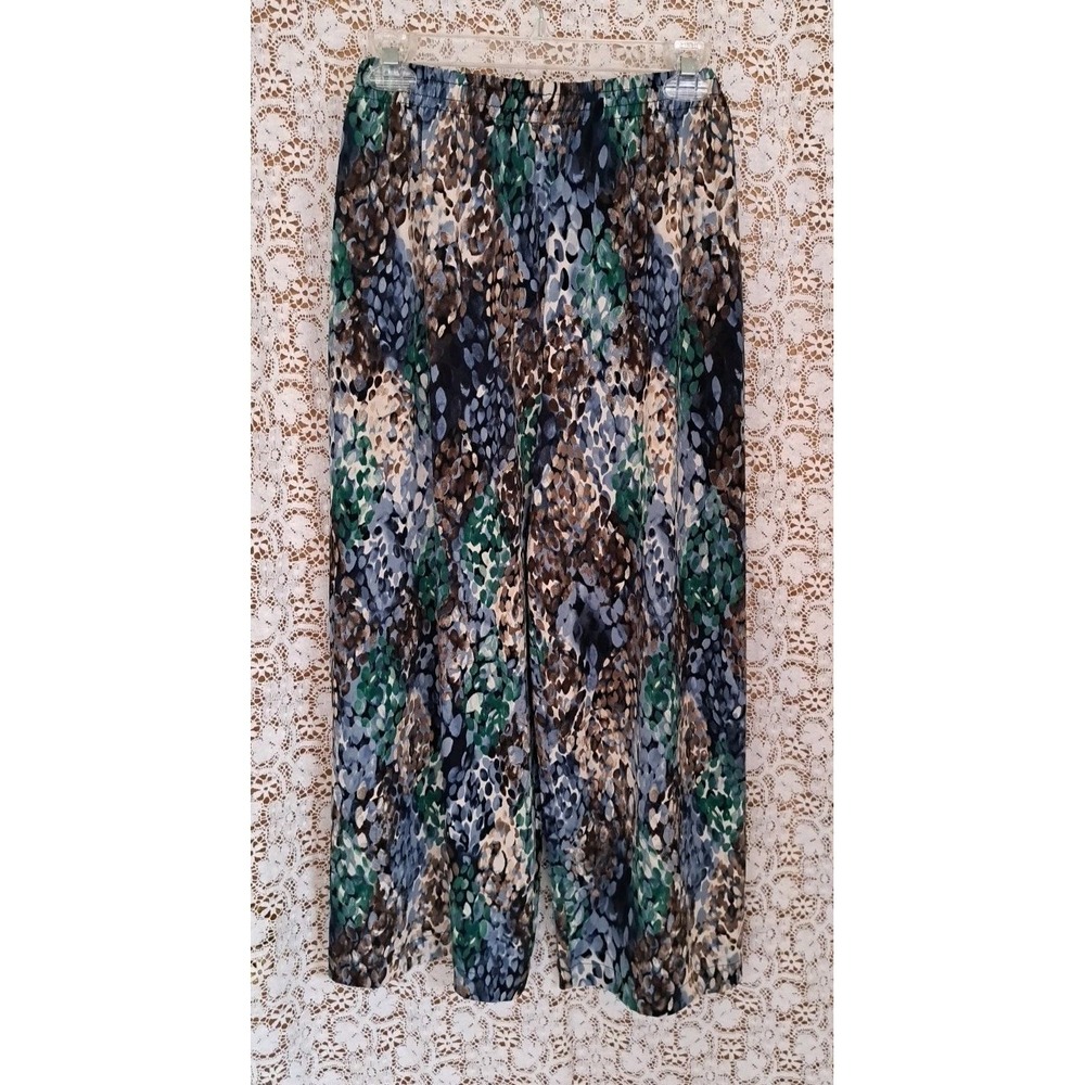 Anthony Richards Cropped Pants 1X Multicolor Lounge Capri Elastic Waist Pockets